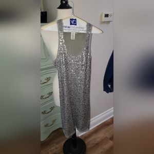 Max Studio Sm silver sequin dress